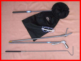 SNAKE CATCHING EQUIPMENT. 72" Snake Tong + Snake hook + FREE Snake Bagger COMBO.