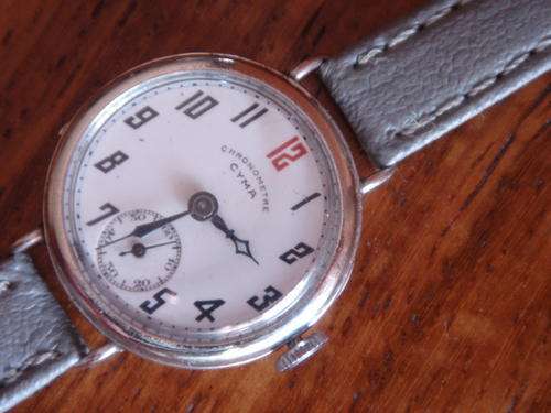 Cyma SOLID 935 SILVER cased mechanical watch with Enamel Dial from around 1920. NO RESERVE