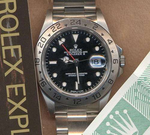Rolex Explorer II as new, box and papers. Black Face. Absolute MINT.