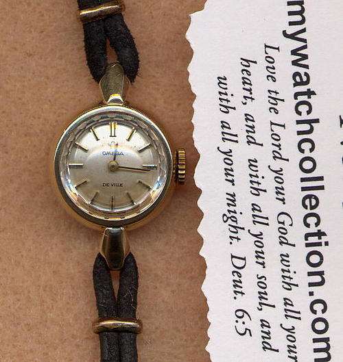 GOLD (18ct. solid gold) Omega De Ville vintage watch with mechanical movement