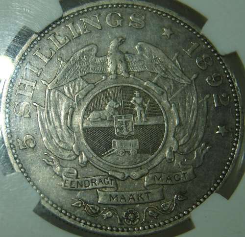 1892 5 Shillig (crown) Double Shaft (DS) VF35 NGC - Scarce Coin