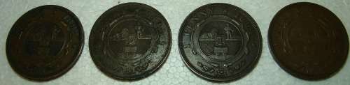 1892, 1893, 1894 and 1898 ZAR Penny set