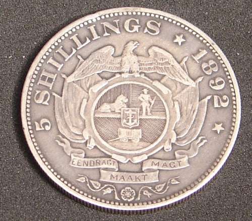 1892 5 Shilling ZAR silver Crown Scarce - SS LOOK !!!
