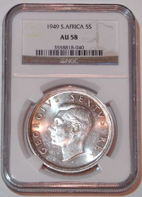 1949 5 Shillings Crown AU58 NGC