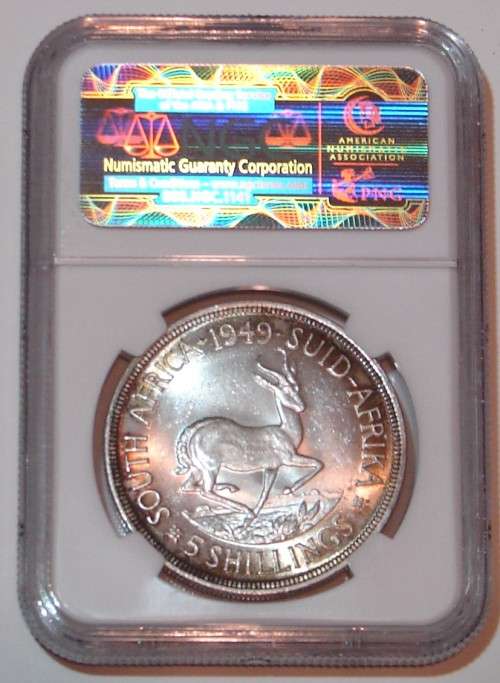 1949 5 Shillings Crown AU58 NGC