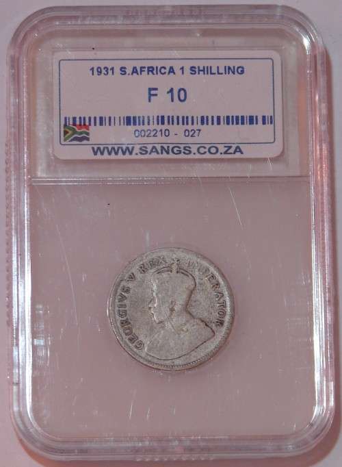 1931 1 Shilling F10 SANGS (Scarce coin)