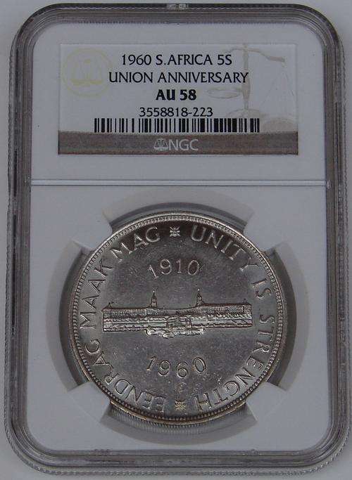 1960 Crown 5 Shillings AU58 - NGC