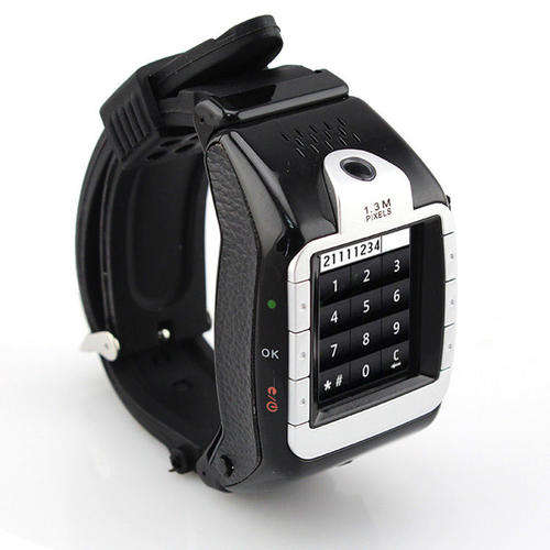 Unlocked 1.4 Fashion Wrist Mobile Watch Cell Phone GSM Camera Touch SZC-2612-BK
