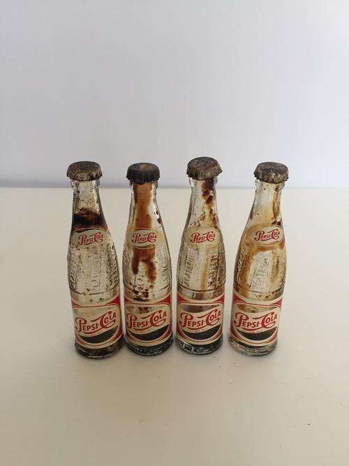 Vintage Pepsi-Cola miniture bottles x 4