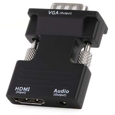 HDMI Female to VGA Male Adapter 1080P with 3.5mm Audio