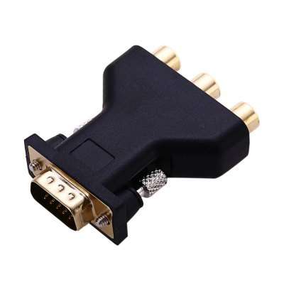 Gold-plated 15-Pin VGA to 3RCA Male to Female Convertor