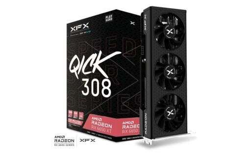 XFX Speedster QICK 308 AMD Radeon RX 6600 XT Black Gaming Graphics Card with 8GB GDDR6, AMD RDNA 2