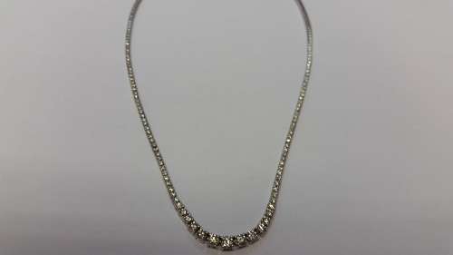 3.14ct fine jewelry graduated diamond tennis necklace set on 18k white gold certified vs clarity hij