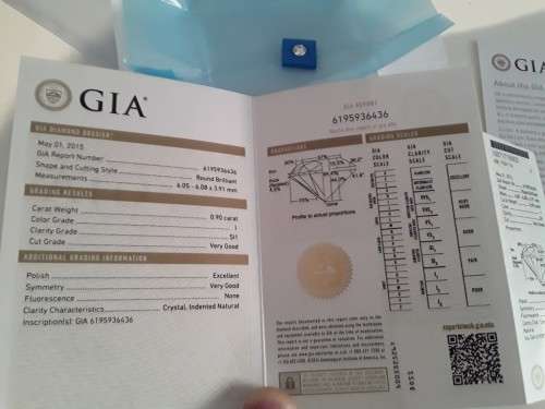 0.90ct GIA certified brilliant round diamond i si1