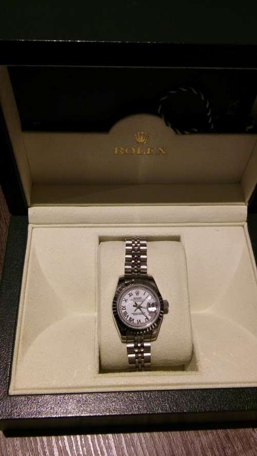 Ladies Rolex Datejust 179174 White Roman Dial Bnp mint complete