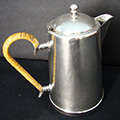 VINTAGE LOUIS PLATE SILVER PLATED HOT WATER JUG WITH BAMBOO HANDLE
