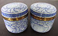 PAIR OF BLUE & WHITE CHINESE JARS WITH LIDS