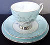VINTAGE ROYAL STANDARD BONE CHINA ENGLAND TRIO TEA CUP SAUCER AND SIDE PLATE `GISELLE`