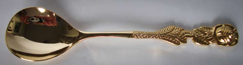 EETRITE 24 CARAT GOLD PLATED BOXED SUGAR SPOON 14CM