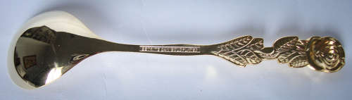 EETRITE 24 CARAT GOLD PLATED BOXED SUGAR SPOON 14CM