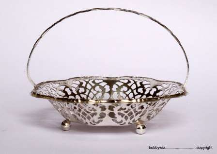 CLASSIC VINTAGE SILVER PLATED BON BON DISH DIAMETER 14CM