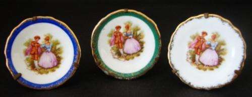 COLLECTABLE MINIATURE 3 X VINTAGE SINGER LIMOGES PLAQUES/PLATES (PRICE FOR ALL 3 PLATES) 4.2CM