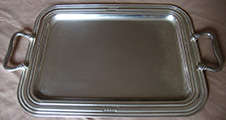 TWO HANDLED LARGE RECTANGULAR SILVER PLATED TRAY 47 X 35CM VINTAGE / RETRO