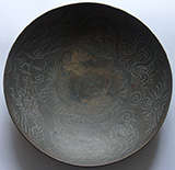 CHINESE BRASS VINTAGE EARLY 20TH CENTURY HEAVY LARGE SHALLOW DISH 40.5CM BACK STAMP MADE IN CHINA