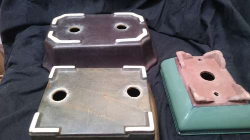 3 Glazed Bonsai Pots.