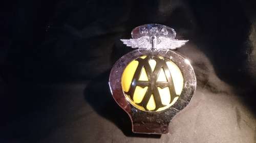 RSA AA badge. Chromed Plastic. Like new.