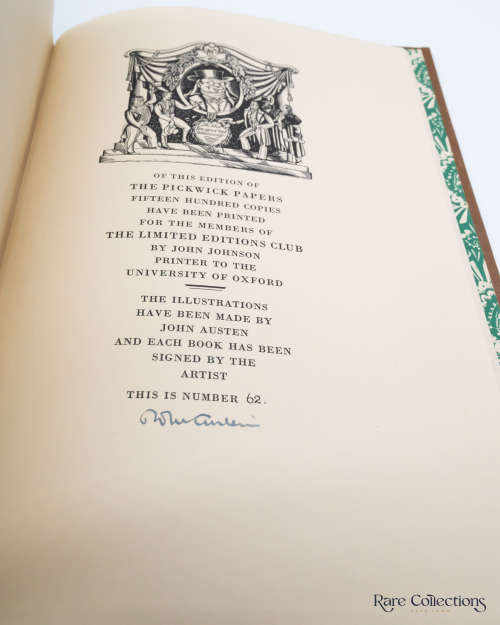 The Posthumous Papers of the Pickwick Club by Charles Dickens - 2 Vol (Signed Limited Edition)