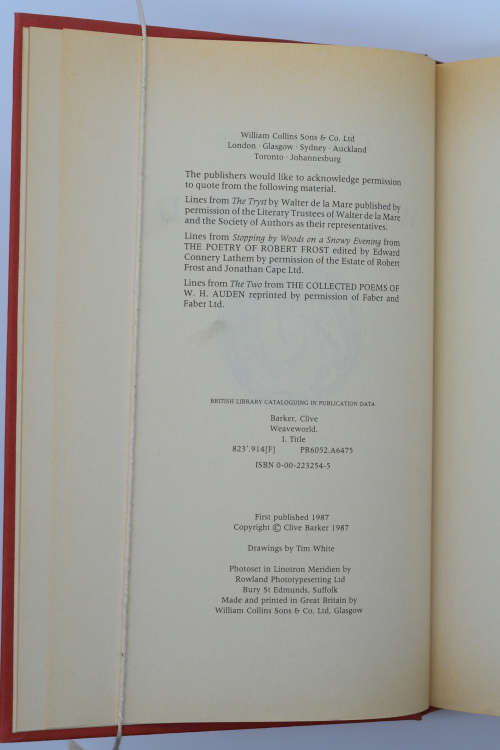 Weaveworld by Barker, Clive (Locus Fantasy Nominee 1988)