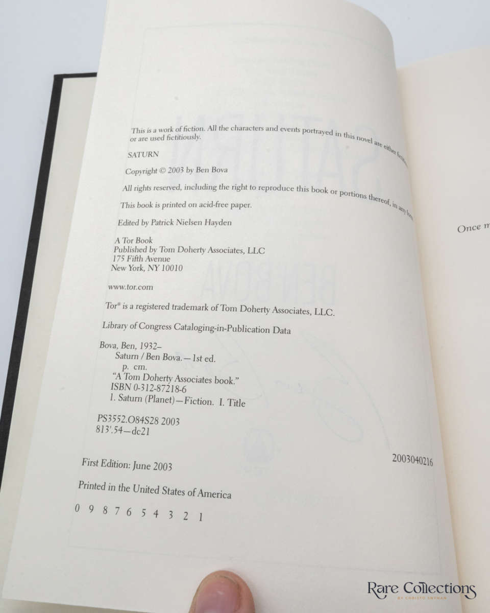 Saturn by Ben Bova (#11 the Grand Tour) - Signed Copy