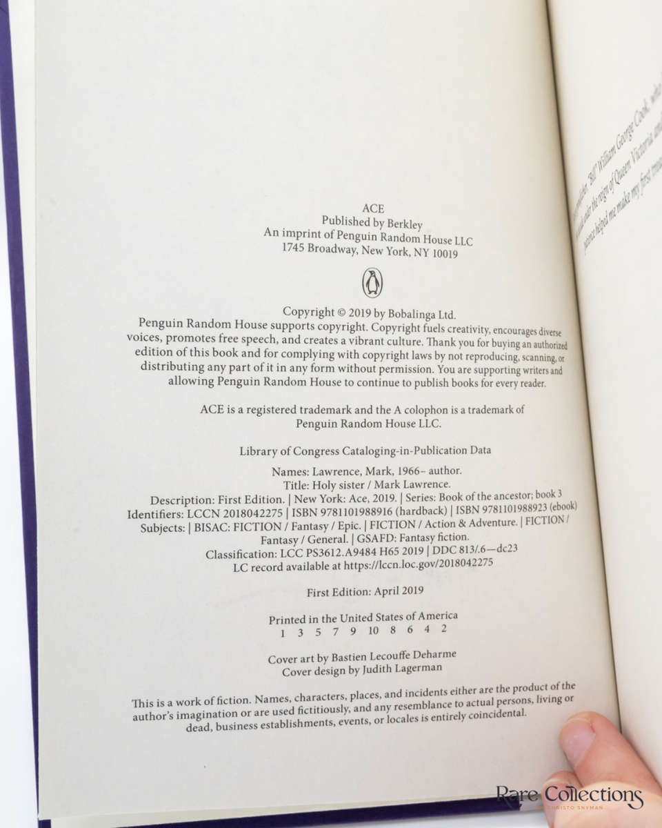 Holy Sister by Mark Lawrence (#3 Ancestor) - signed copy