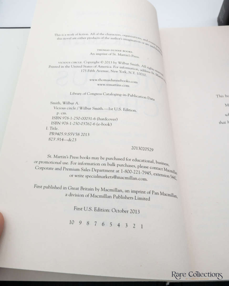 Vicious Circle by Wilbur Smith - signed