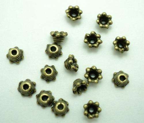 Bronze Daisy Beadcaps - 30pcs