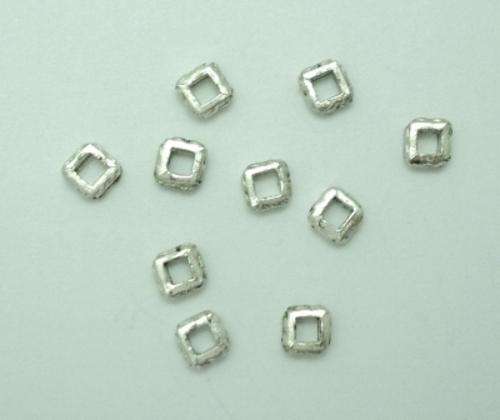 Silver Square Spacers - 40pcs