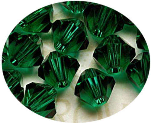 EMERALD Crystal BICONES - 4mm