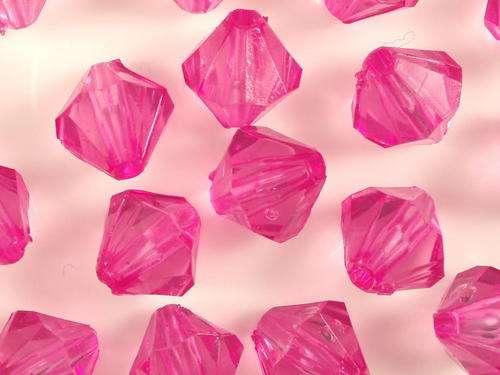 HOT PINK Acrylic Bicone - 6mm