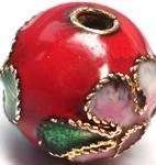 RED Cloisonne Bead - 8mm