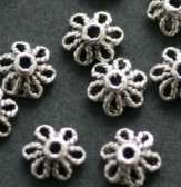 Antique Silver Beadcaps - 6mm
