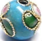 TURQUOISE Cloisonne Bead - 8mm