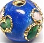 ROYAL BLUE Cloisonne Bead - 8mm