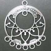 Antique Silver Chandelier Earring COMPONENTS - 33mm