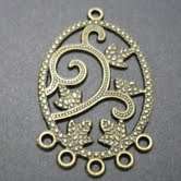 Bronze Chandelier Earring COMPONENTS - 44mm x 28mm