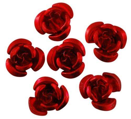 RED Metal Rose - 12mm