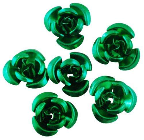 GREEN Metal Rose - 12mm