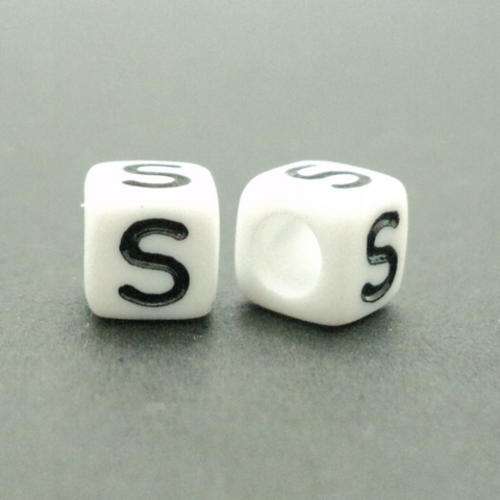 'S' Alphabet Bead - 6mmx6mm