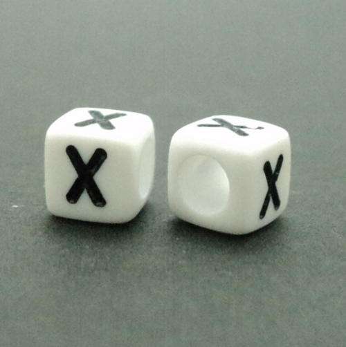 'X' Alphabet Bead - 6mmx6mm