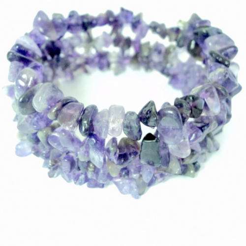 MULTI-STRAND **AMETHYST** GEMSTONE BRACELET